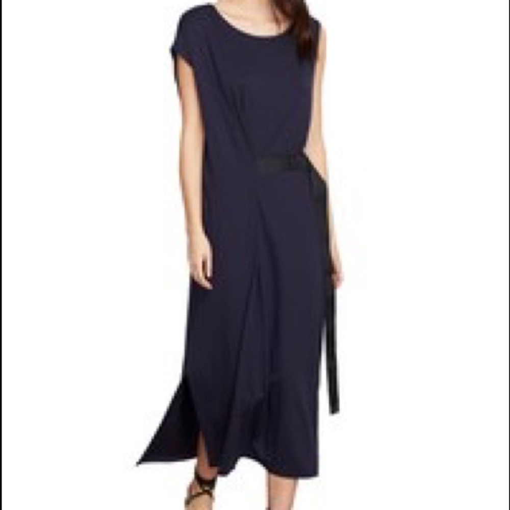 Habitual Navy Blue Pippa Belted Stretch Cotton Blend Wrap Dress XL